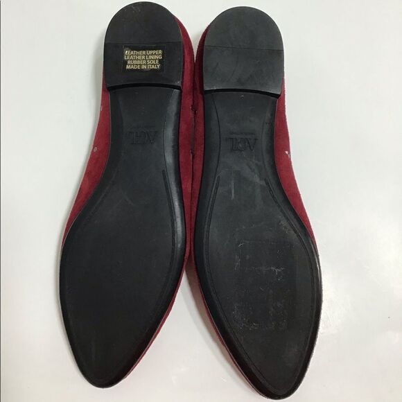 Attilio Giusti Loembruni Red Leather Flats Ballet Grommets Size 39 1/2 - Picture 4 of 8
